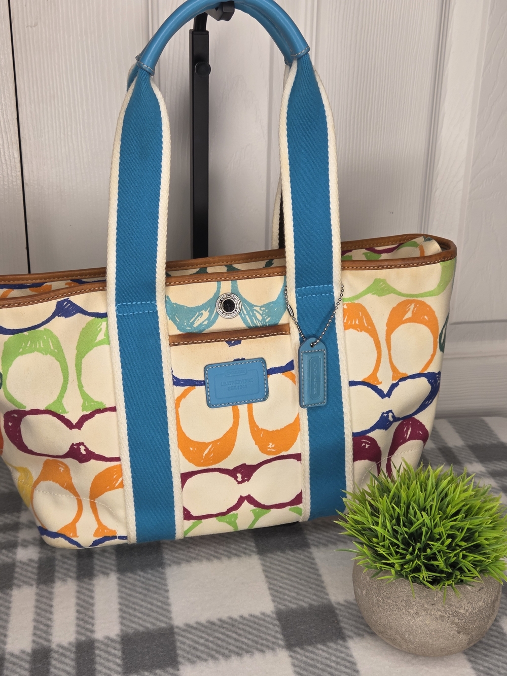 Coach Scribble Print Canvas Tote